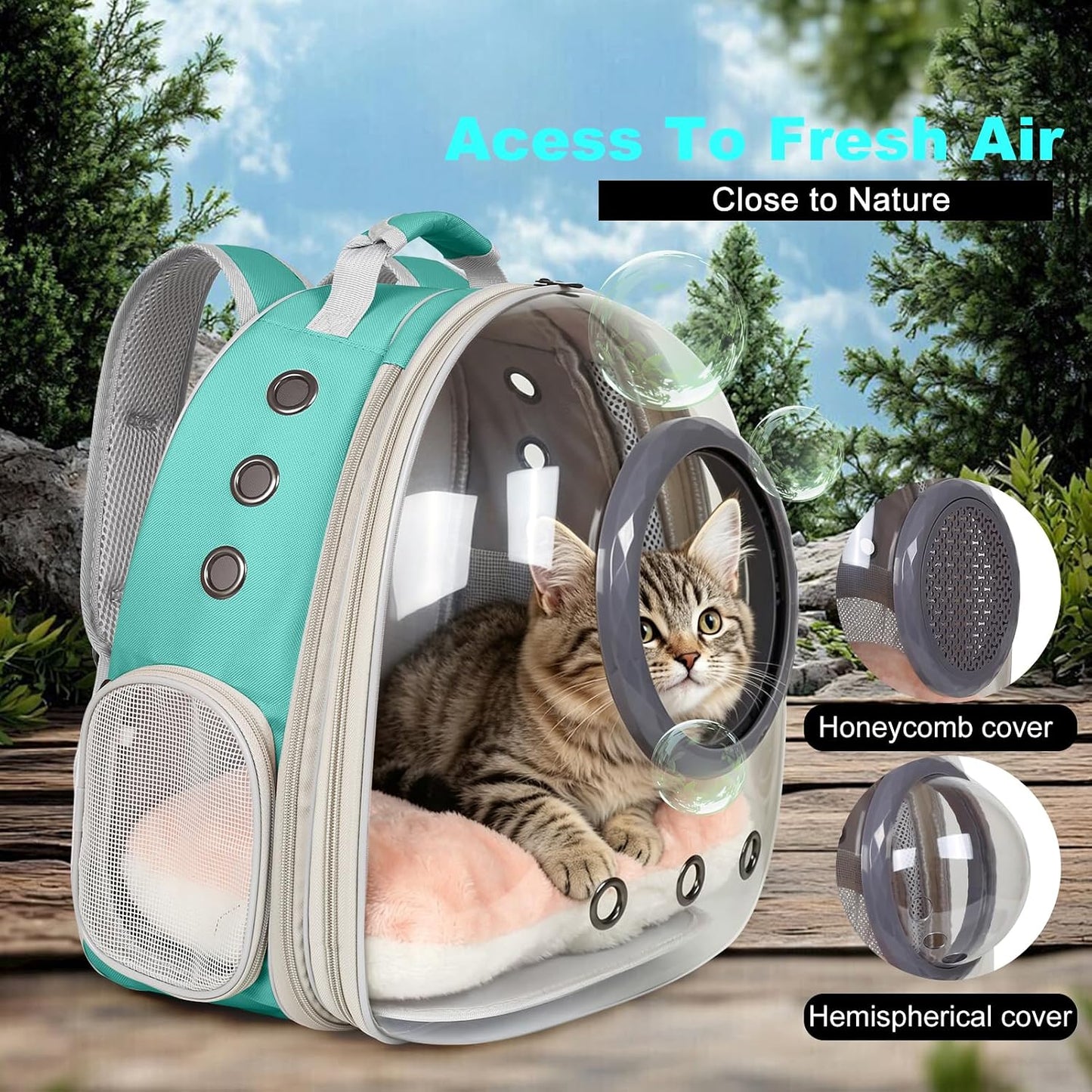 Cat Backpack Carrier, Bubble Backpack for Cat Kitten Small Puppy and Bunny, Space Capsule Bubble Cat Backpack Carrier, Airline Approved Waterproof Yellow Pet Backpack for Small Dog