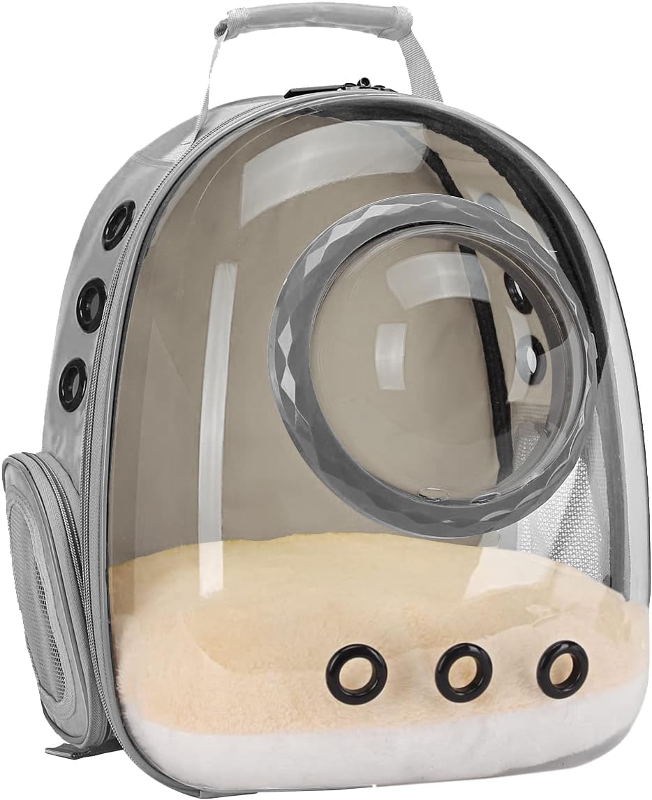 Cat Backpack Carrier, Bubble Backpack for Cat Kitten Small Puppy and Bunny, Space Capsule Bubble Cat Backpack Carrier, Airline Approved Waterproof Yellow Pet Backpack for Small Dog
