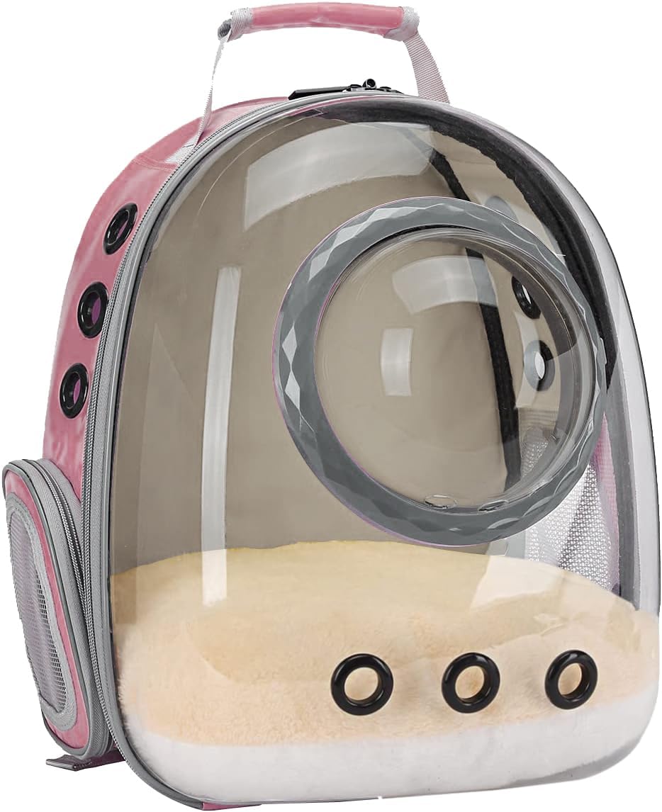 Cat Backpack Carrier, Bubble Backpack for Cat Kitten Small Puppy and Bunny, Space Capsule Bubble Cat Backpack Carrier, Airline Approved Waterproof Yellow Pet Backpack for Small Dog