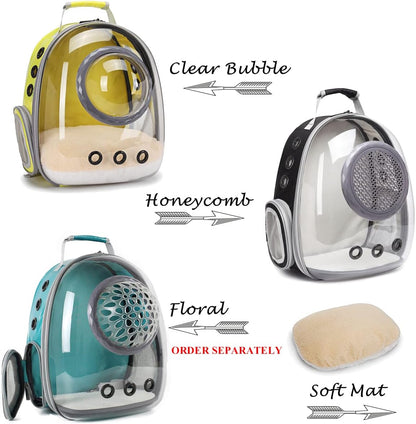 Cat Backpack Carrier, Bubble Backpack for Cat Kitten Small Puppy and Bunny, Space Capsule Bubble Cat Backpack Carrier, Airline Approved Waterproof Yellow Pet Backpack for Small Dog