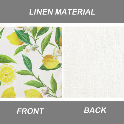 Lemon Placemats Set of 4 Summer Seasonal Yellow Table Mats | Linen Fabric Washable Wipeable Heat Resistant Waterproof Rectangle Place Mats for Kitchen Dining Dinner Patio Party 12X18Inch