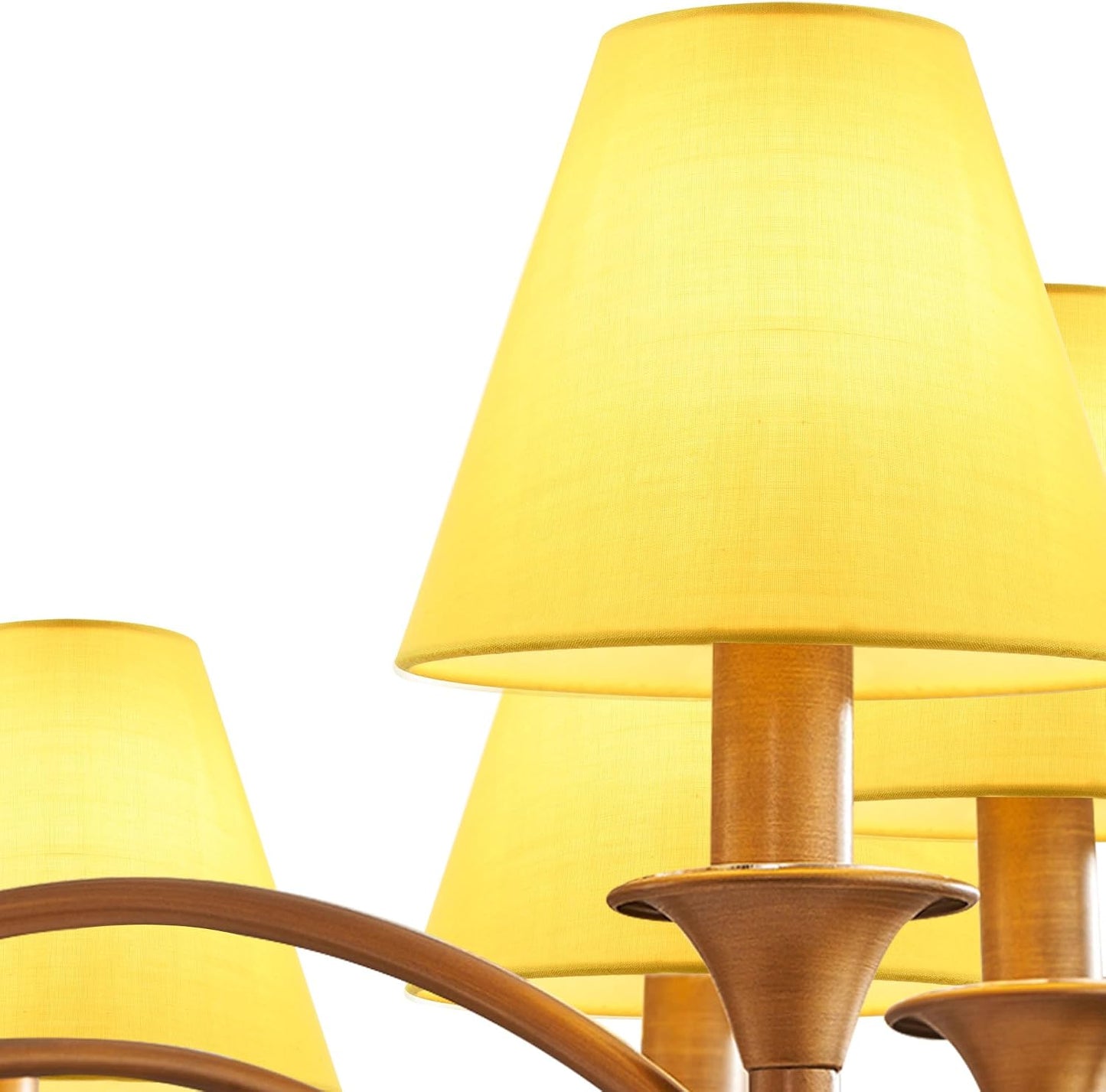 GERO Yellow Small Lamp Shades Clip on Bulb Set of 2,Mini Barrel Sconce Shades,Clip on Lamp Shade for Table Lamps Chandelier Shades,6"×3"×H5",Fabric Replacement Lamp Shades