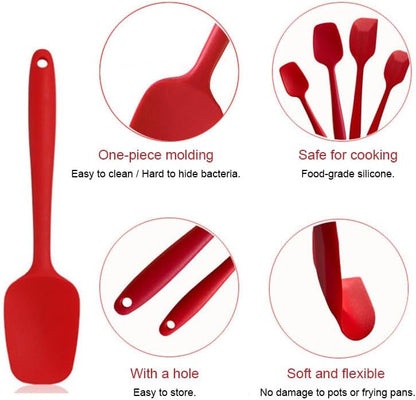 6-Piece Silicone Spatula Set | One-Piece Seamless | Heat-Resistant | Nonstick Safe (Yellow)