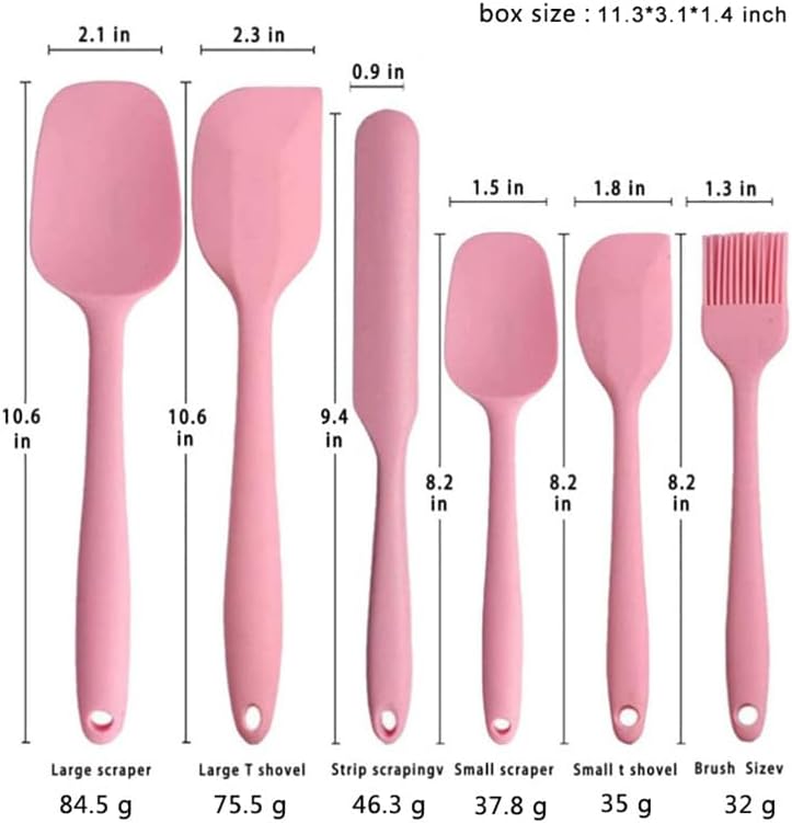 6-Piece Silicone Spatula Set | One-Piece Seamless | Heat-Resistant | Nonstick Safe (Yellow)