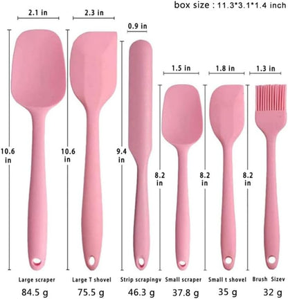 6-Piece Silicone Spatula Set | One-Piece Seamless | Heat-Resistant | Nonstick Safe (Yellow)