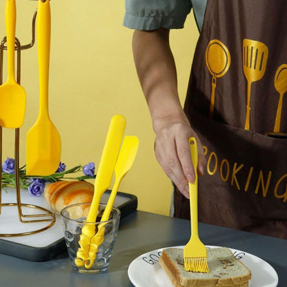 6-Piece Silicone Spatula Set | One-Piece Seamless | Heat-Resistant | Nonstick Safe (Yellow)