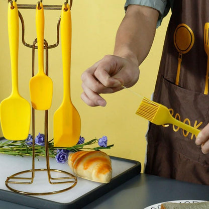 6-Piece Silicone Spatula Set | One-Piece Seamless | Heat-Resistant | Nonstick Safe (Yellow)
