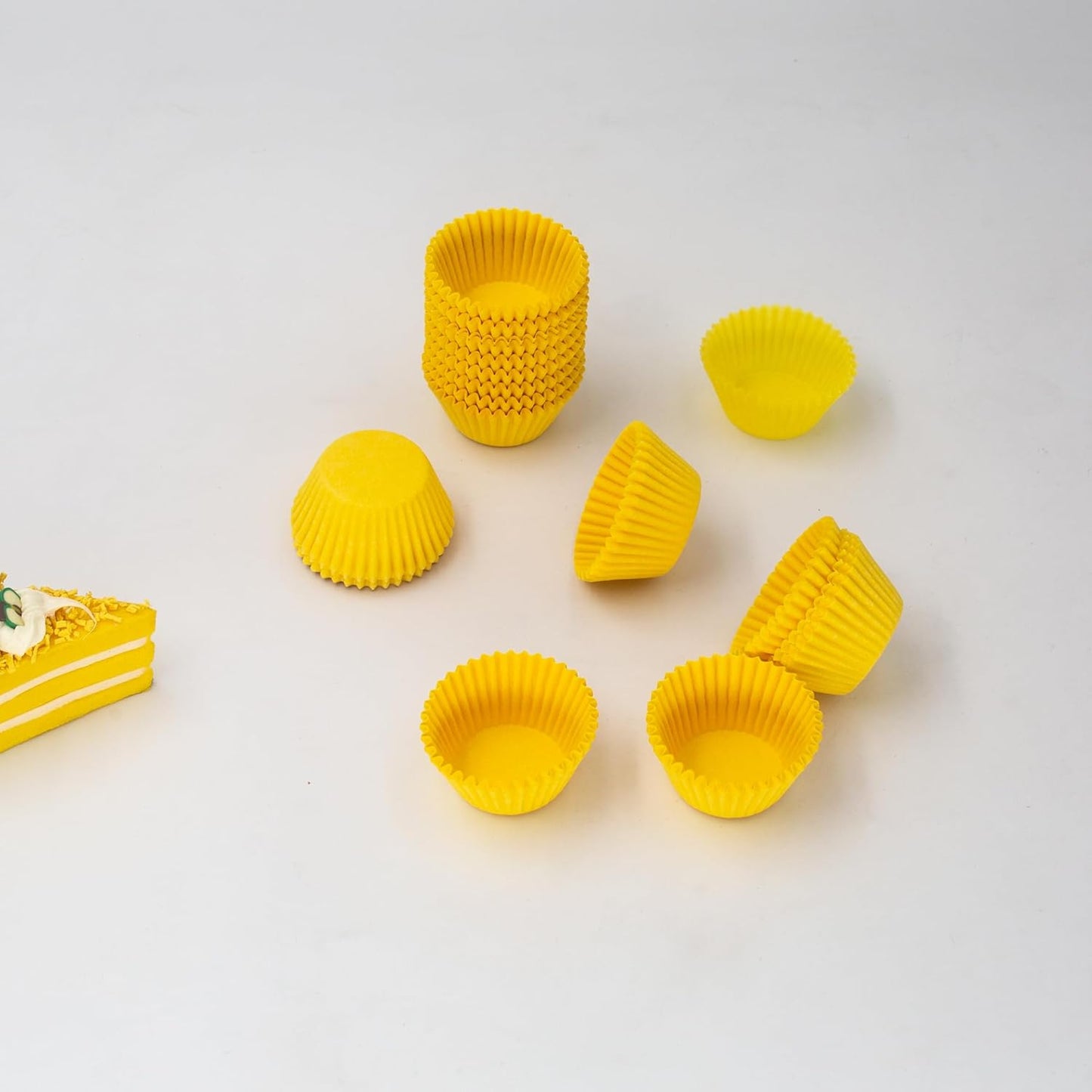 Mini Cupcake Liners, Premium Greaseproof Paper Baking Cups, 320-Count, Yellow