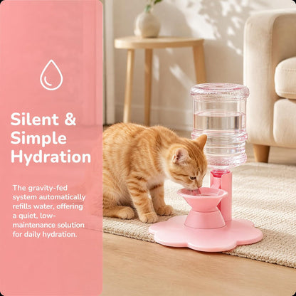 Gravity Cat Water Dispenser Stand, Filter-Free & No Eleectricity Automatic Spill-Proof Portable Pet Dispenser, Automatic Water Renewal, Gravity Water Bowl ，Yellow