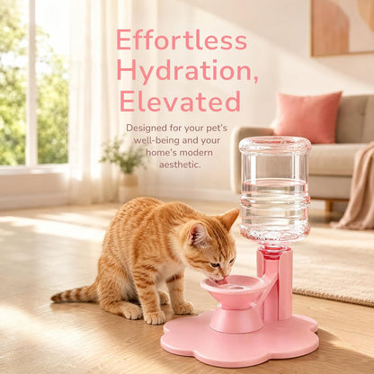 Gravity Cat Water Dispenser Stand, Filter-Free & No Eleectricity Automatic Spill-Proof Portable Pet Dispenser, Automatic Water Renewal, Gravity Water Bowl ，Yellow