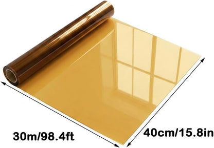 Yellow Cellophane Wrap Roll 16in x 98ft, Cellophane Wrapping Paper for for Gift Basket, Clear Gift Wrapping Paper for Bouquet Flower Basket Packing DIY Crafts