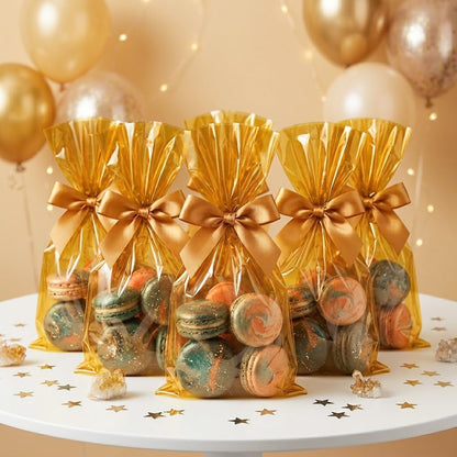 Yellow Cellophane Wrap Roll 16in x 98ft, Cellophane Wrapping Paper for for Gift Basket, Clear Gift Wrapping Paper for Bouquet Flower Basket Packing DIY Crafts