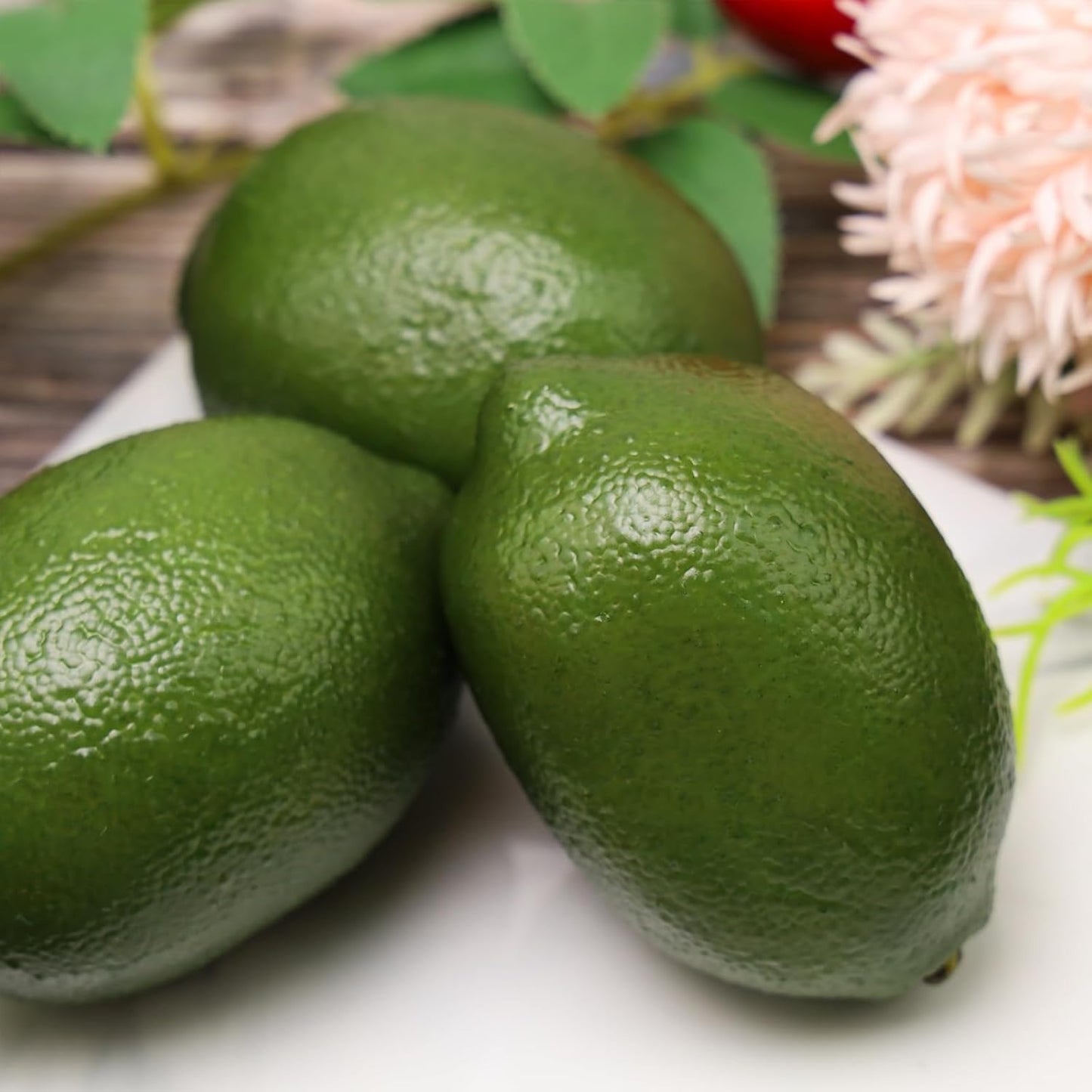 12pcs High-Grade Fake Green Lemon Decoration Realistic Fruits Artificial Lime for Home Party Holiday Adornment