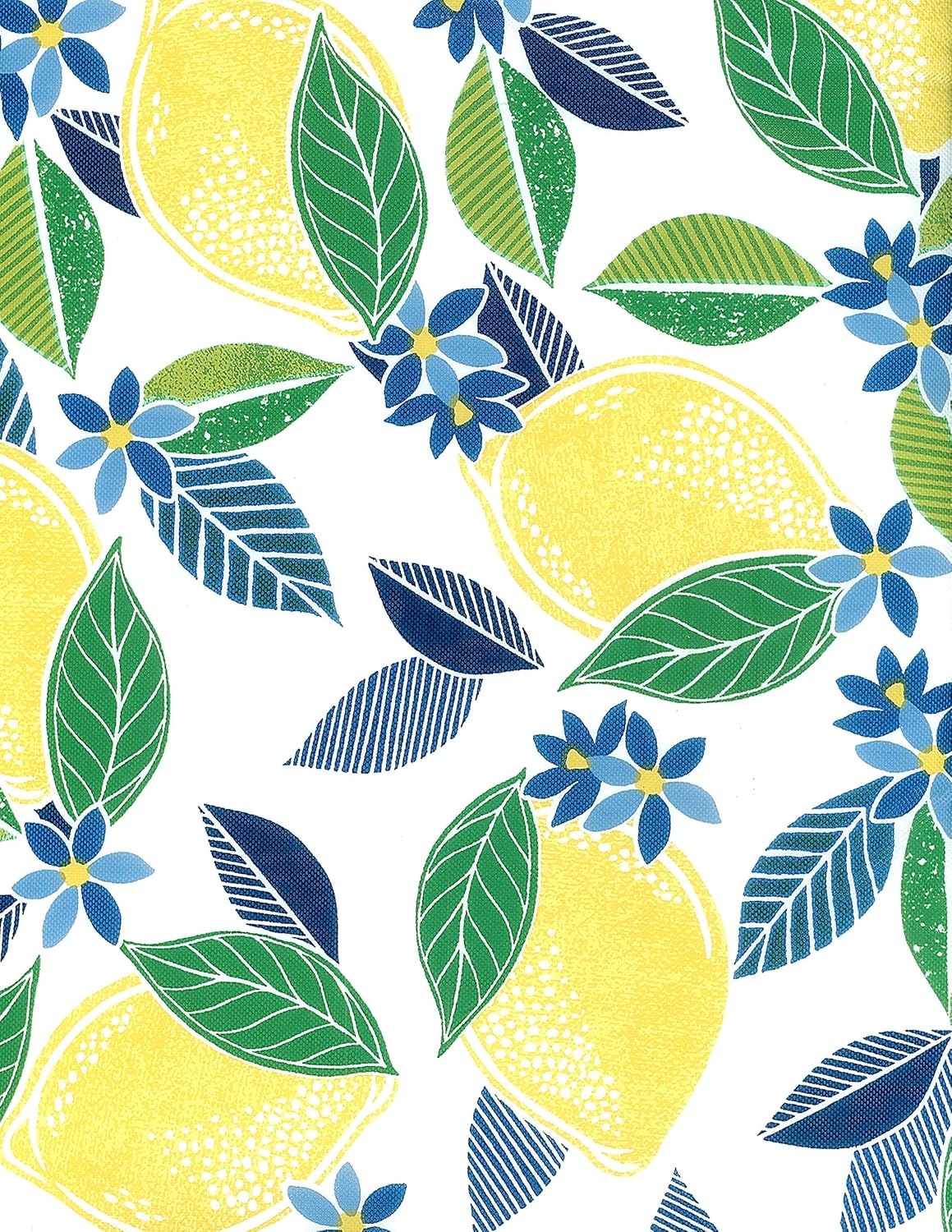 Covers For The Home Deluxe Stitched Edged Flannel Backed Vinyl Drop Tablecloth - Contemporary Lemon Pattern - 60" x 90" - Oblong