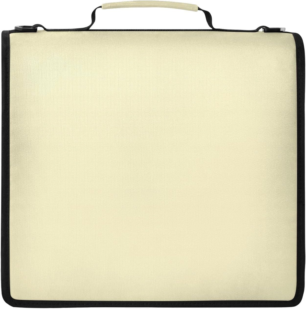 Light Yellow Zipper Binder Bag 2 Inch Binders Organizer for Office | Large Capacity School Binders for Women Girls Boys Kids Men, Organizer Case with Shoulder Strap & Pockets for Students