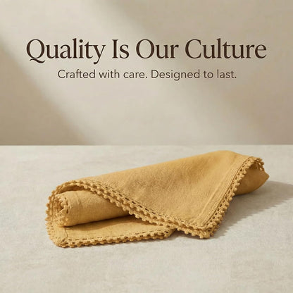 Mustard Set of 12 18x18 inch Cotton Linen Dinner Napkins | Cotton Linen Blend Napkins, Machine Wash On Gentle Cycle, Economy Pack, Multi Purpose Use, Cotton