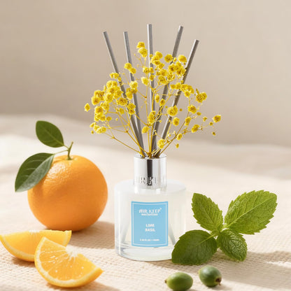 Reed Diffuser Set,3.38 fl oz (100 ml) - Citrus Lemon Oil Diffusers with 8 Reed Sticks, Home Fragrance Reed Diffuser for Bathroom Shelf Decor