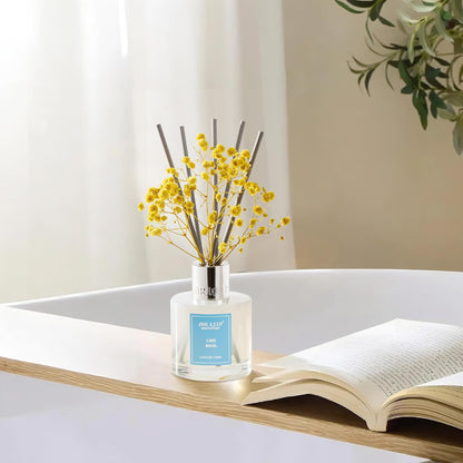 Reed Diffuser Set,3.38 fl oz (100 ml) - Citrus Lemon Oil Diffusers with 8 Reed Sticks, Home Fragrance Reed Diffuser for Bathroom Shelf Decor
