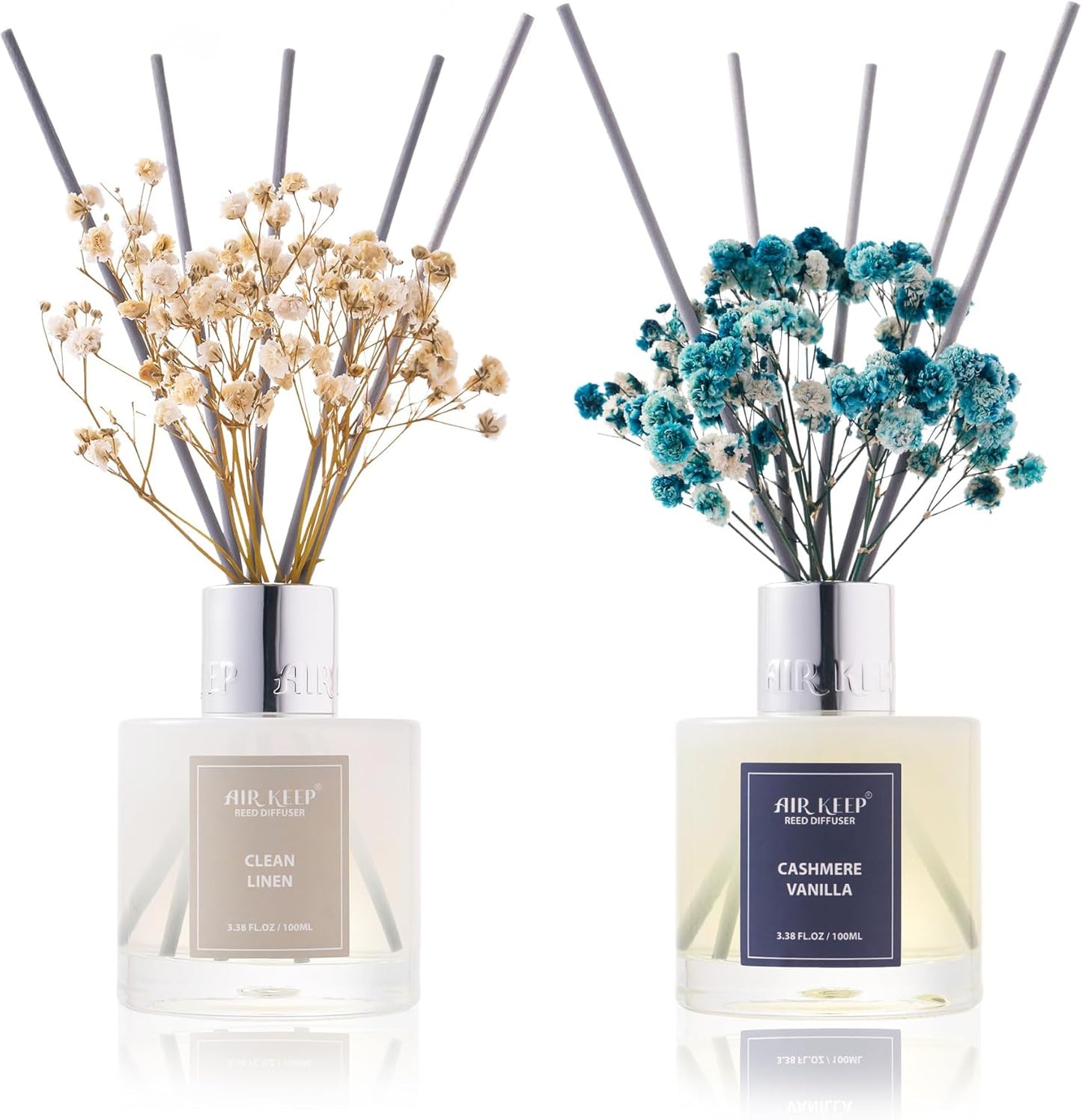 Reed Diffuser Set,3.38 fl oz (100 ml) - Citrus Lemon Oil Diffusers with 8 Reed Sticks, Home Fragrance Reed Diffuser for Bathroom Shelf Decor