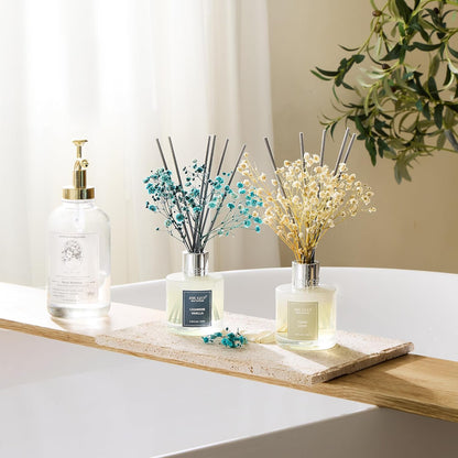 Reed Diffuser Set,3.38 fl oz (100 ml) - Citrus Lemon Oil Diffusers with 8 Reed Sticks, Home Fragrance Reed Diffuser for Bathroom Shelf Decor