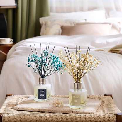 Reed Diffuser Set,3.38 fl oz (100 ml) - Citrus Lemon Oil Diffusers with 8 Reed Sticks, Home Fragrance Reed Diffuser for Bathroom Shelf Decor