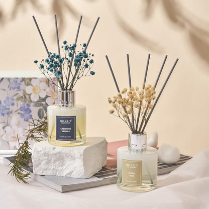 Reed Diffuser Set,3.38 fl oz (100 ml) - Citrus Lemon Oil Diffusers with 8 Reed Sticks, Home Fragrance Reed Diffuser for Bathroom Shelf Decor