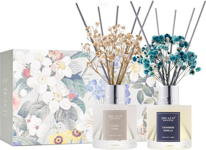 Reed Diffuser Set,3.38 fl oz (100 ml) - Citrus Lemon Oil Diffusers with 8 Reed Sticks, Home Fragrance Reed Diffuser for Bathroom Shelf Decor
