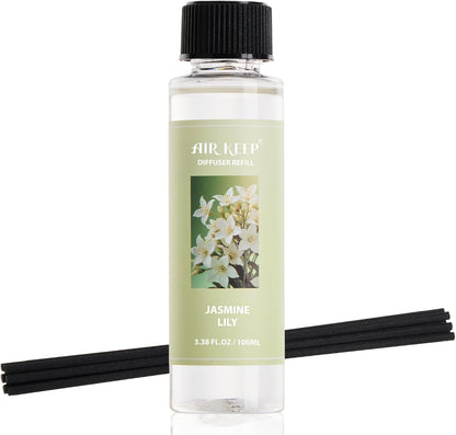 Reed Diffuser Set,3.38 fl oz (100 ml) - Citrus Lemon Oil Diffusers with 8 Reed Sticks, Home Fragrance Reed Diffuser for Bathroom Shelf Decor