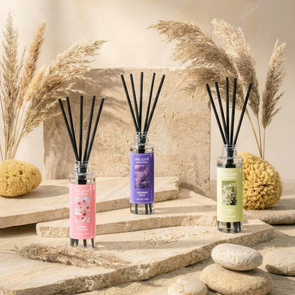 Reed Diffuser Set,3.38 fl oz (100 ml) - Citrus Lemon Oil Diffusers with 8 Reed Sticks, Home Fragrance Reed Diffuser for Bathroom Shelf Decor