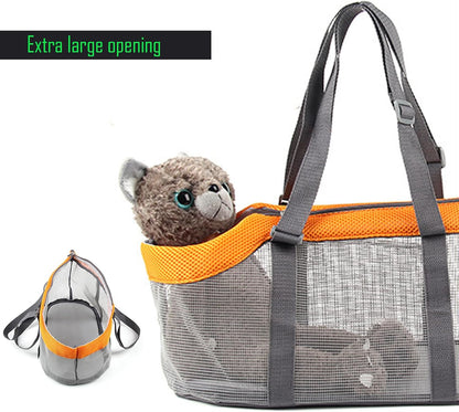 Dog Purse Cat Carrier Soft-Sided Interactivity Pet Carriers Bag, Breathable Mesh Design Yellow