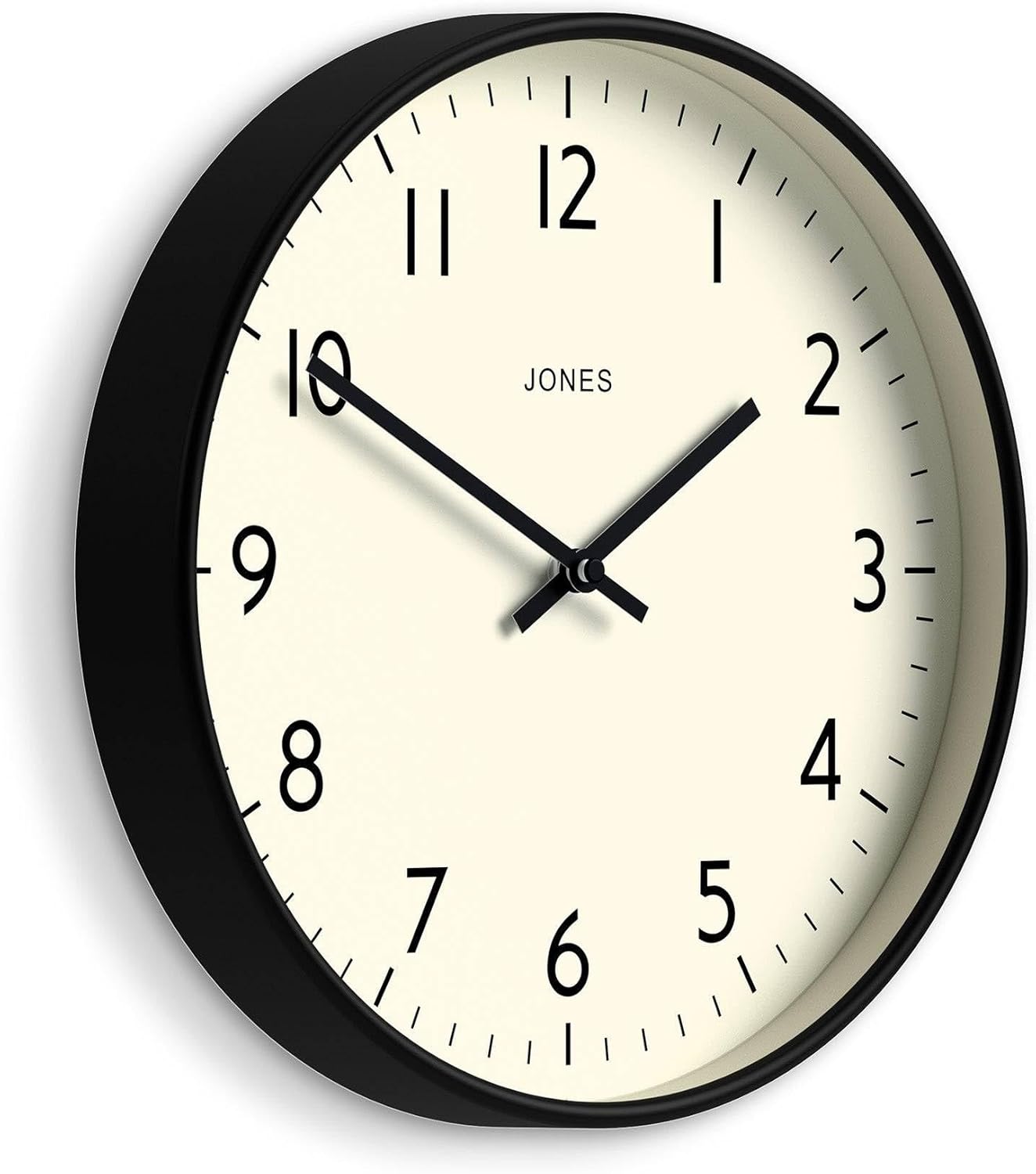 ® Studio Clock | Modern Round wall Clock | 12" | Yellow | Easy to Read Numbers | Versatile Design for Kitchen, Living Room or Office