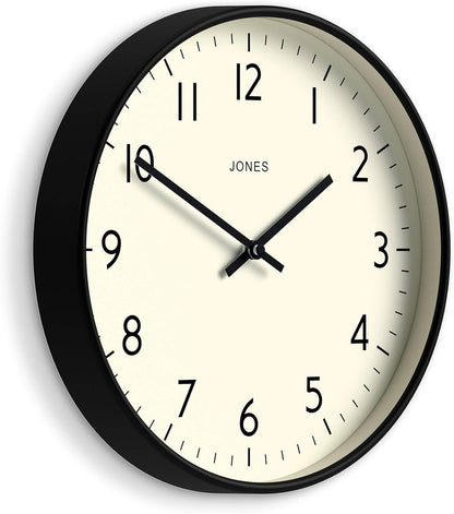 ® Studio Clock | Modern Round wall Clock | 12" | Yellow | Easy to Read Numbers | Versatile Design for Kitchen, Living Room or Office