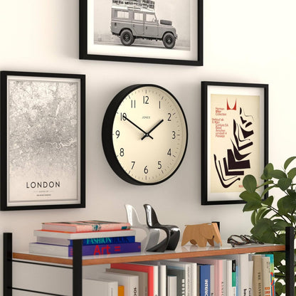 ® Studio Clock | Modern Round wall Clock | 12" | Yellow | Easy to Read Numbers | Versatile Design for Kitchen, Living Room or Office
