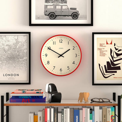 ® Studio Clock | Modern Round wall Clock | 12" | Yellow | Easy to Read Numbers | Versatile Design for Kitchen, Living Room or Office
