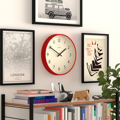 ® Studio Clock | Modern Round wall Clock | 12" | Yellow | Easy to Read Numbers | Versatile Design for Kitchen, Living Room or Office