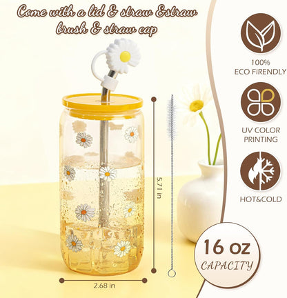 Birthday Gifts for Women Teen Girls, Unique Happy Graduation Gift Baskets for Her, Thank You Teacher Self Care Get Well Present Set, 14pcs Cute Daisy Box for Friend SisterGirlfriend Coworker(Yellow)