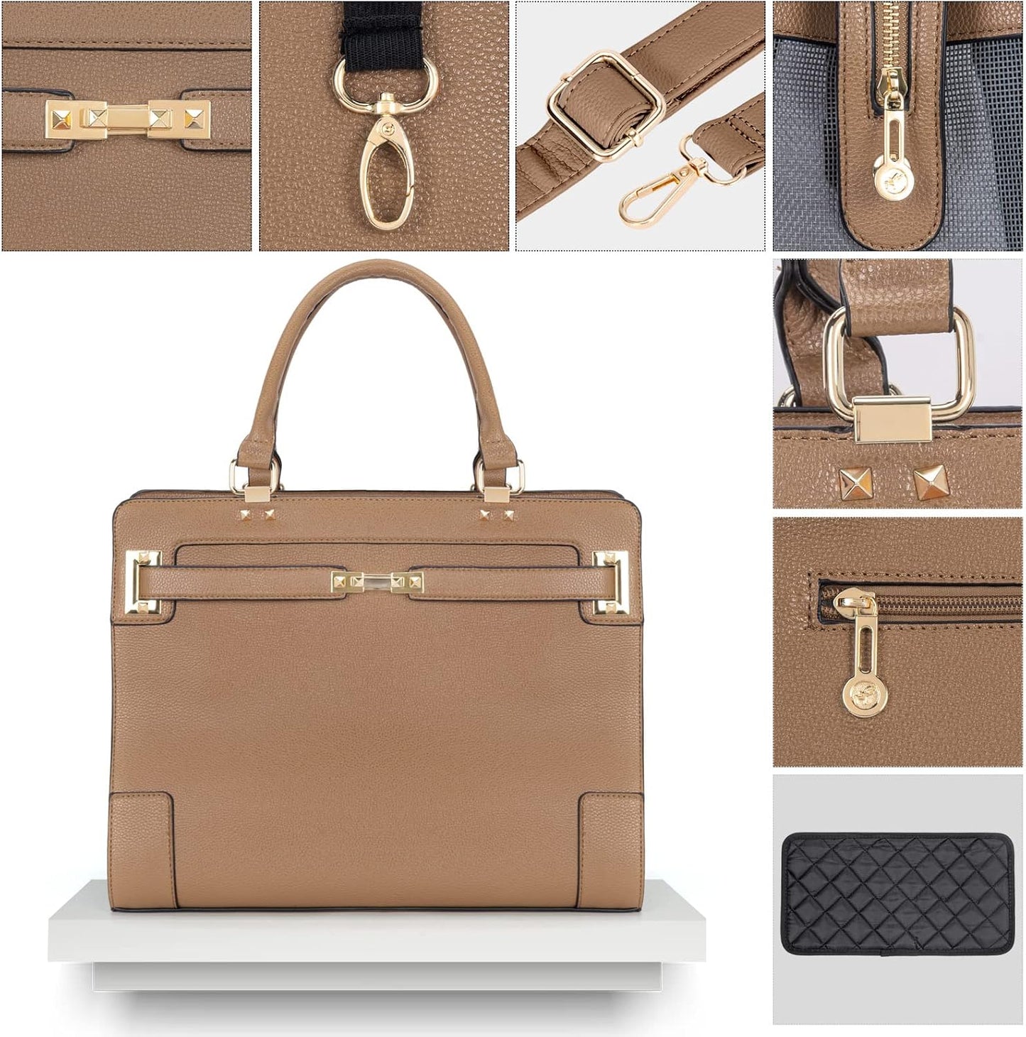 Fashion Pet Carrier Dog Cat Carrier Purse Soft-Sided Leather Handbag Pet Tote Bag for Small Dogs Puppy and Cats TSA Airline Approved (Beige)