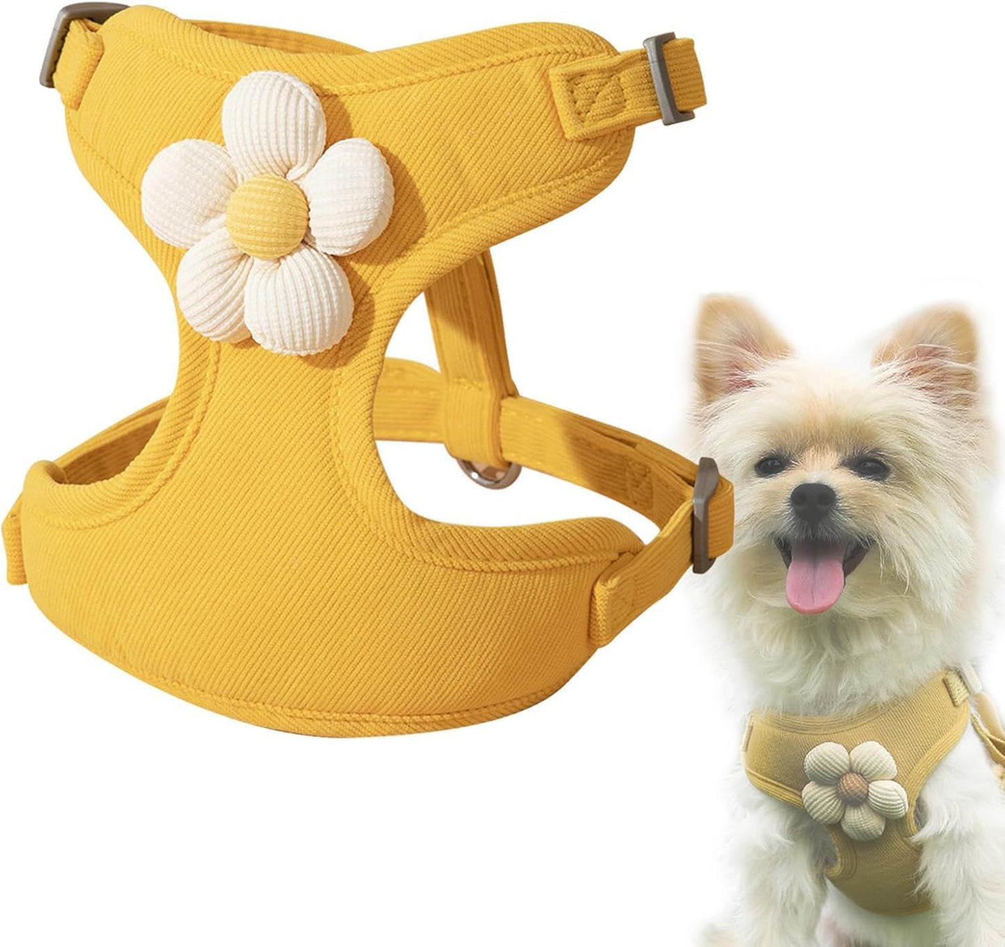 Lovely Daisy Small Dog Harness Vest for Pet Dog Walking Selfish Daily-wear | Lovely Cute Harness Vest Selfish Socializing Treat Camp