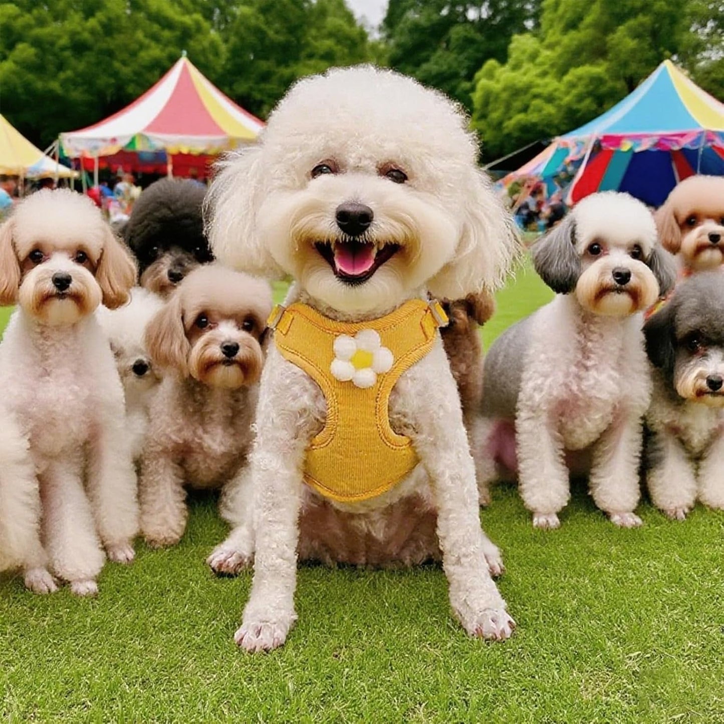 Lovely Daisy Small Dog Harness Vest for Pet Dog Walking Selfish Daily-wear | Lovely Cute Harness Vest Selfish Socializing Treat Camp