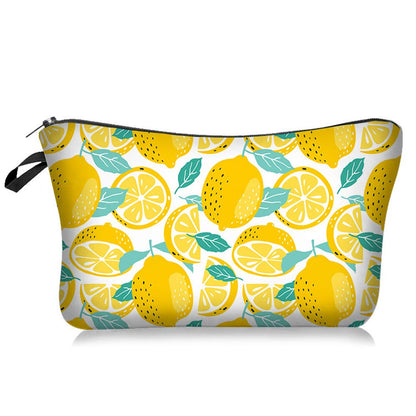 Makeup Bag Lemon Travel Small Portable Cosmetic Organizer Pouch for Women Girls Zipper Waterproof Clutch Toiletry Storage Purse