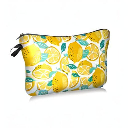 Makeup Bag Lemon Travel Small Portable Cosmetic Organizer Pouch for Women Girls Zipper Waterproof Clutch Toiletry Storage Purse