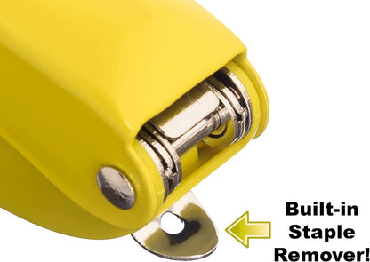 Office Supplies - Aria-Plus Half-Strip Mini Stapler - Durable, Compact, and Colorful Stapler for Office and Travel Use, Compatible with Standard 26/6 Staples, Yellow