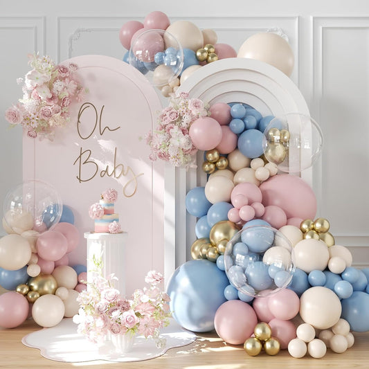 Yellow Balloon Arch Kit, 126Pcs Double Stuffed Pearl Yellow White Clear Balloons for Wedding Baby Shower Bridal Shower Engagement Birthday Party Decorations