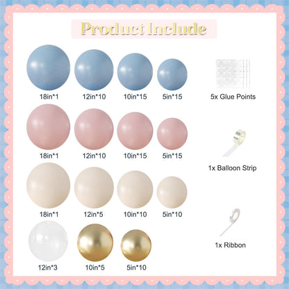 Yellow Balloon Arch Kit, 126Pcs Double Stuffed Pearl Yellow White Clear Balloons for Wedding Baby Shower Bridal Shower Engagement Birthday Party Decorations
