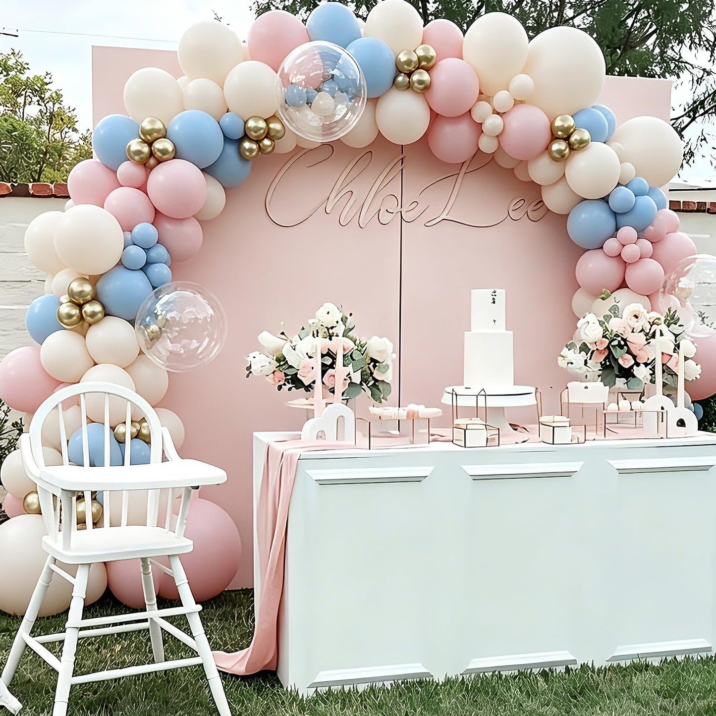 Yellow Balloon Arch Kit, 126Pcs Double Stuffed Pearl Yellow White Clear Balloons for Wedding Baby Shower Bridal Shower Engagement Birthday Party Decorations