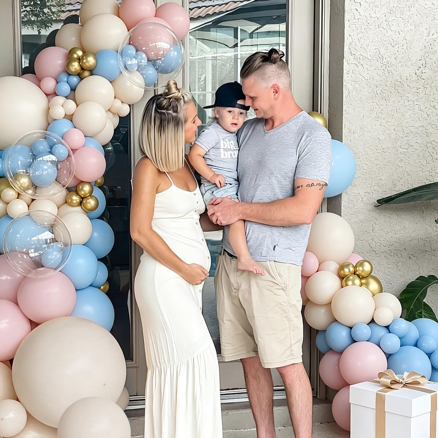 Yellow Balloon Arch Kit, 126Pcs Double Stuffed Pearl Yellow White Clear Balloons for Wedding Baby Shower Bridal Shower Engagement Birthday Party Decorations