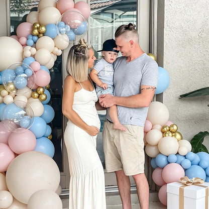 Yellow Balloon Arch Kit, 126Pcs Double Stuffed Pearl Yellow White Clear Balloons for Wedding Baby Shower Bridal Shower Engagement Birthday Party Decorations