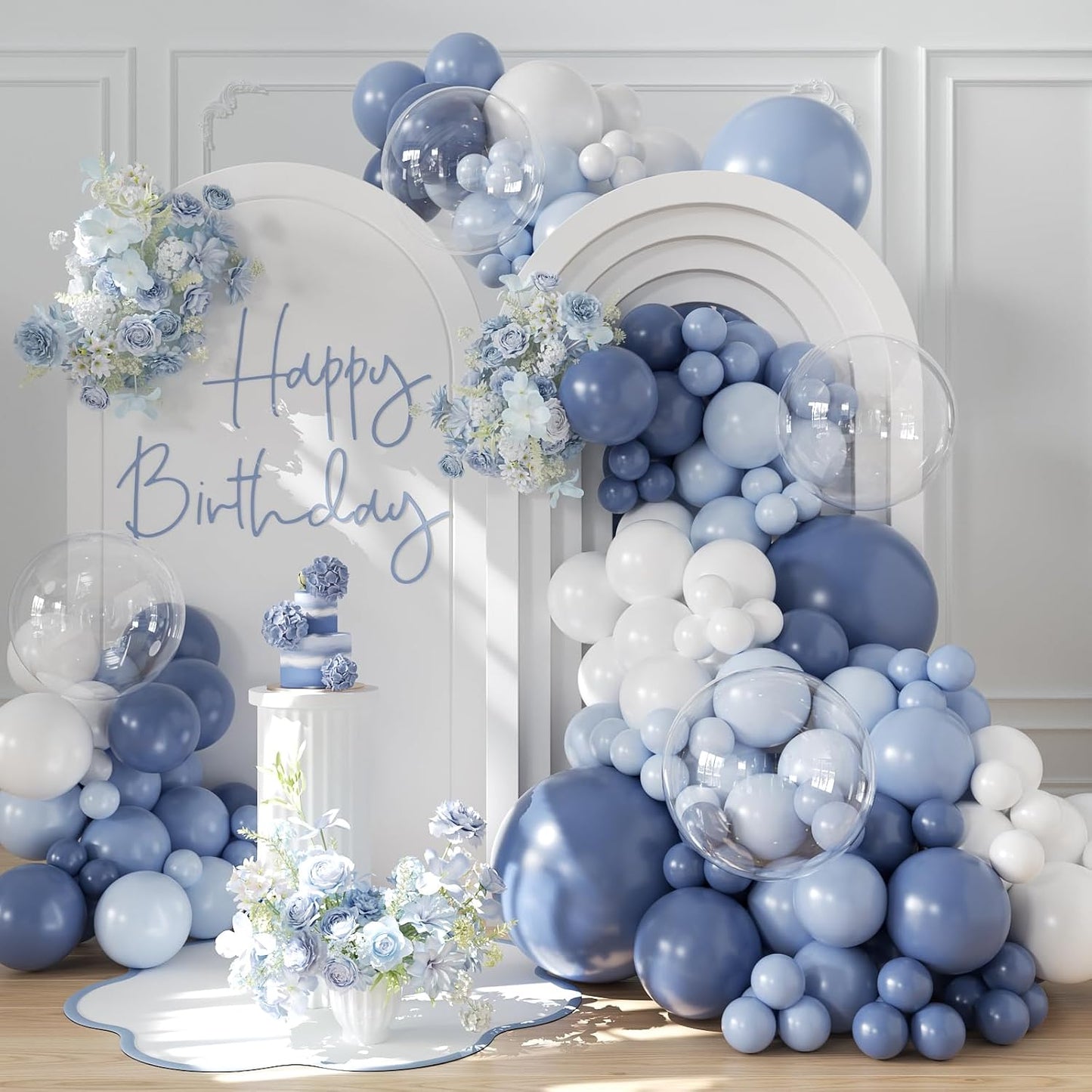 Yellow Balloon Arch Kit, 126Pcs Double Stuffed Pearl Yellow White Clear Balloons for Wedding Baby Shower Bridal Shower Engagement Birthday Party Decorations