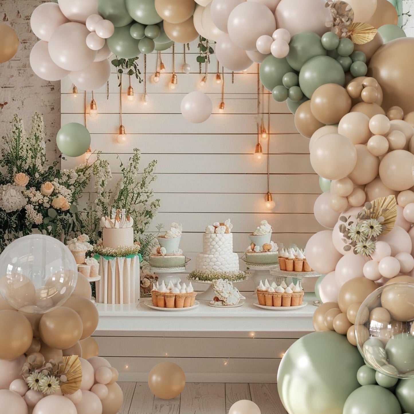 Yellow Balloon Arch Kit, 126Pcs Double Stuffed Pearl Yellow White Clear Balloons for Wedding Baby Shower Bridal Shower Engagement Birthday Party Decorations