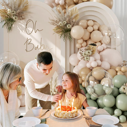 Yellow Balloon Arch Kit, 126Pcs Double Stuffed Pearl Yellow White Clear Balloons for Wedding Baby Shower Bridal Shower Engagement Birthday Party Decorations